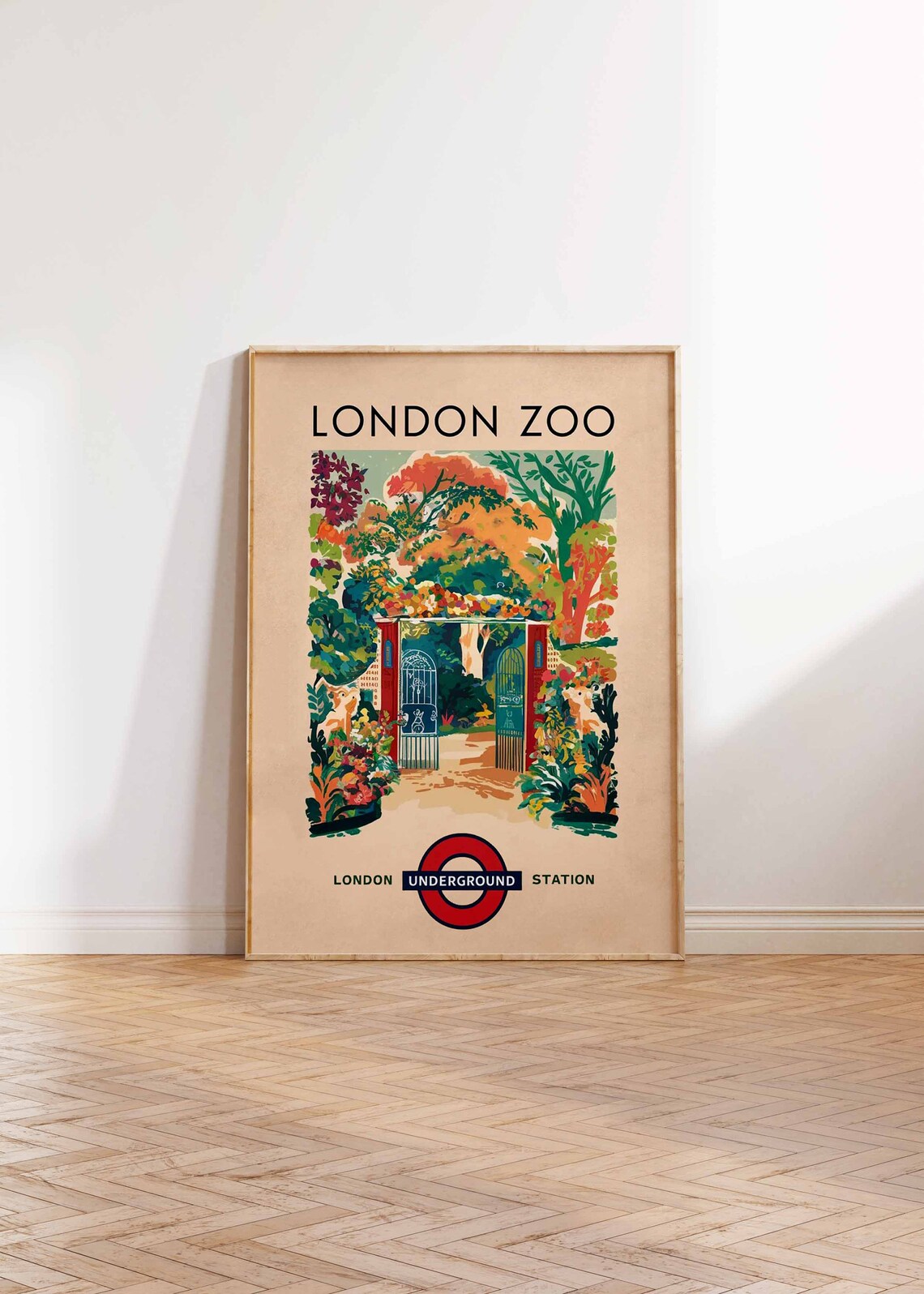 London Zoo Garden Gate Entrance Vintage Travel Underground Poster - Image 2