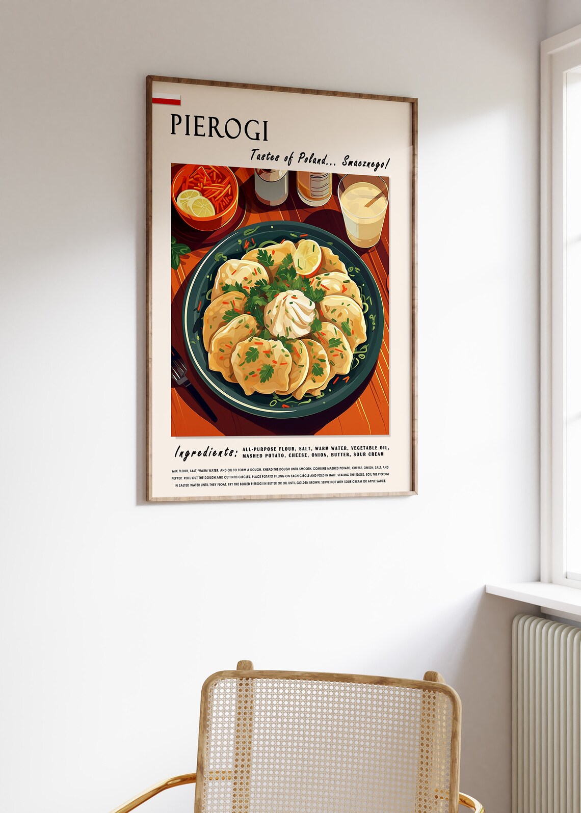 Polish Pierogi Food Poster, Retro Kitchen Decor - Image 3