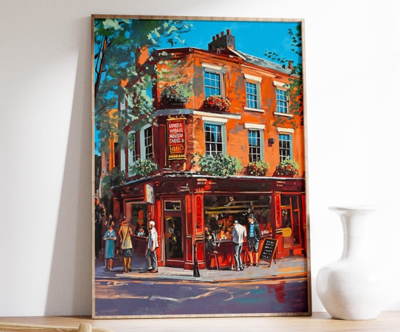 Vintage London Pub Print London Poster Cafe Art Retro Wall Art Food Drink Art Kitchen Poster Kitchen Decor Food Poster London Gift