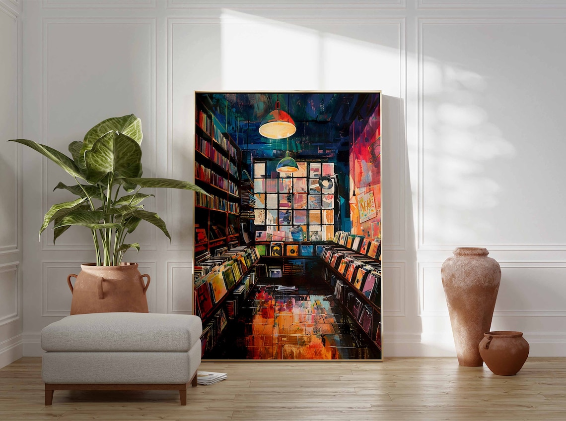 Retro Vinyl Record Store Vintage Music Art Print - Image 3