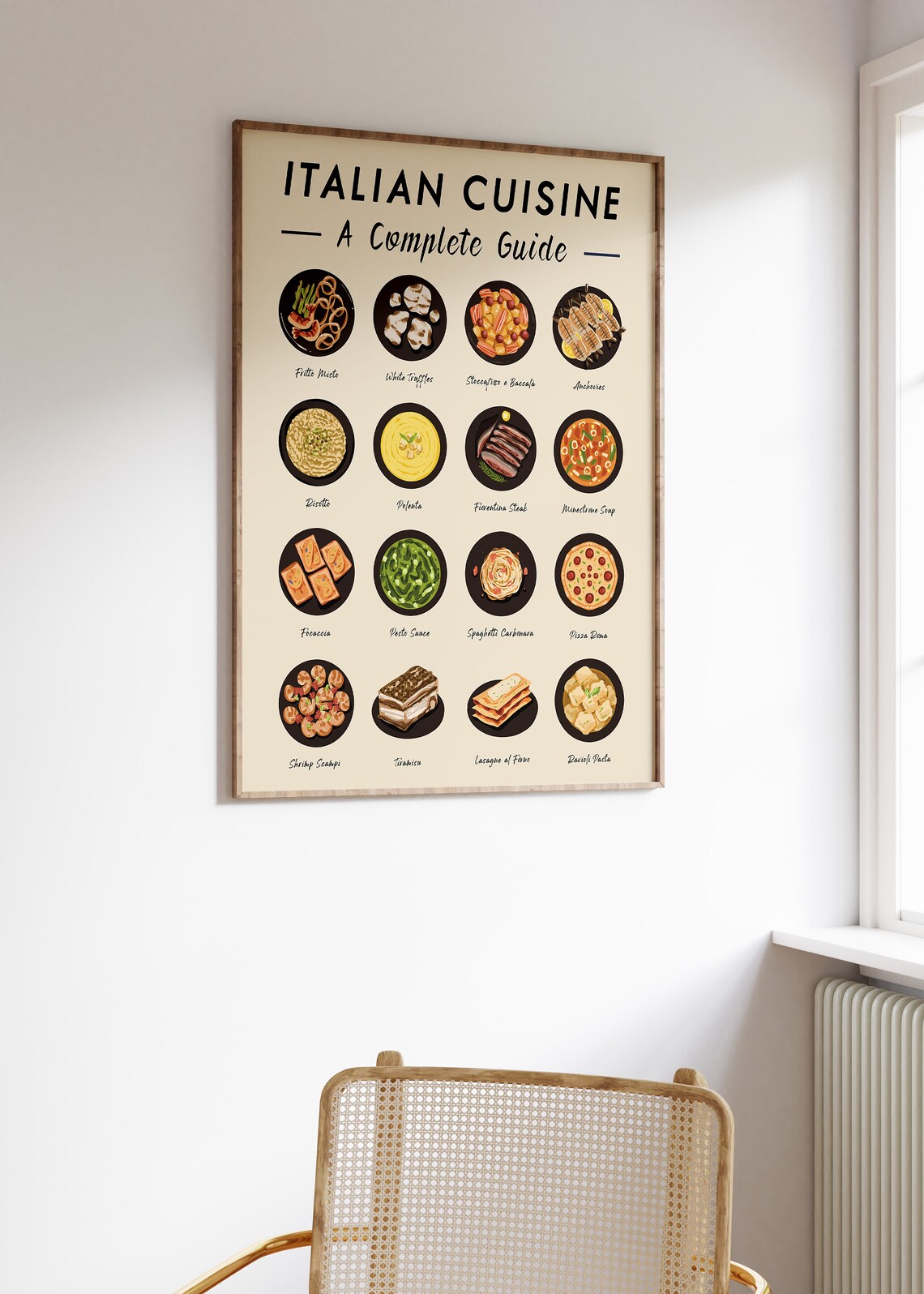 Italian Food Recipe Kitchen Poster Print - Image 2