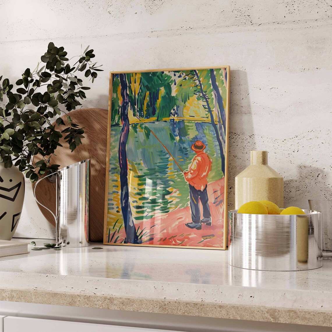 Fishing Poster Fishing Wall Art Gift For Fisherman Angling Art Floral Print Botanical Decor Outdoor Poster Adventure Poster - Image 2