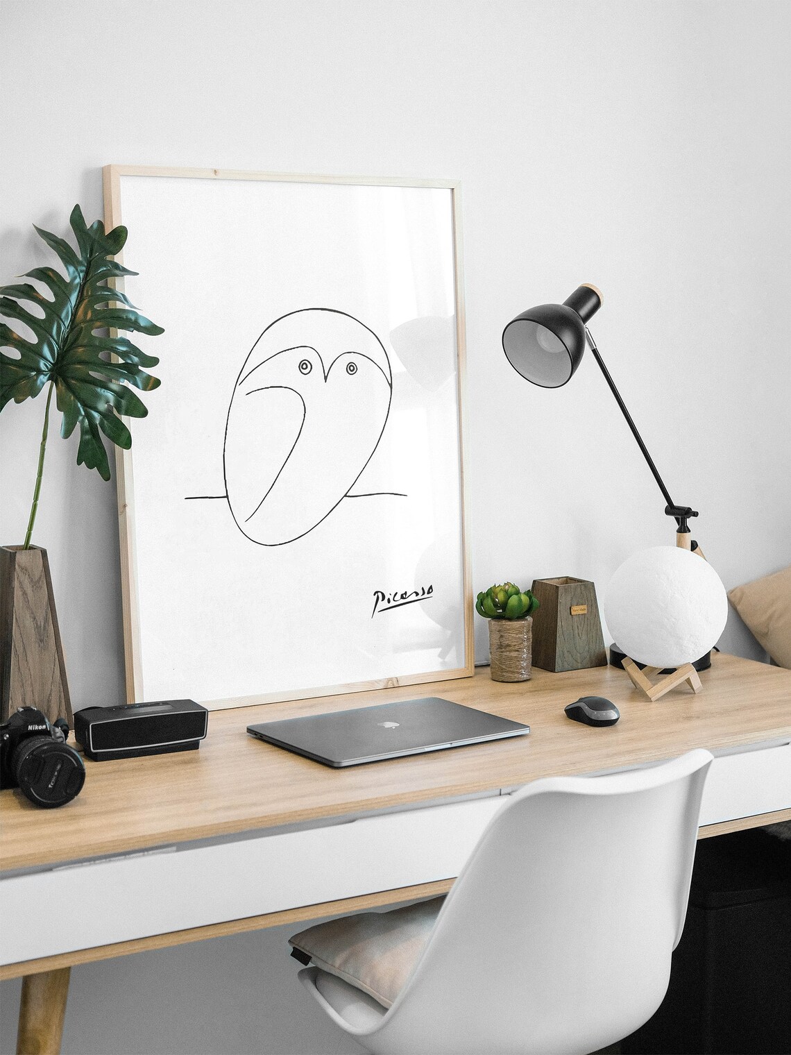 Picasso Owl Line Art Poster Print, Minimalist - Image 2