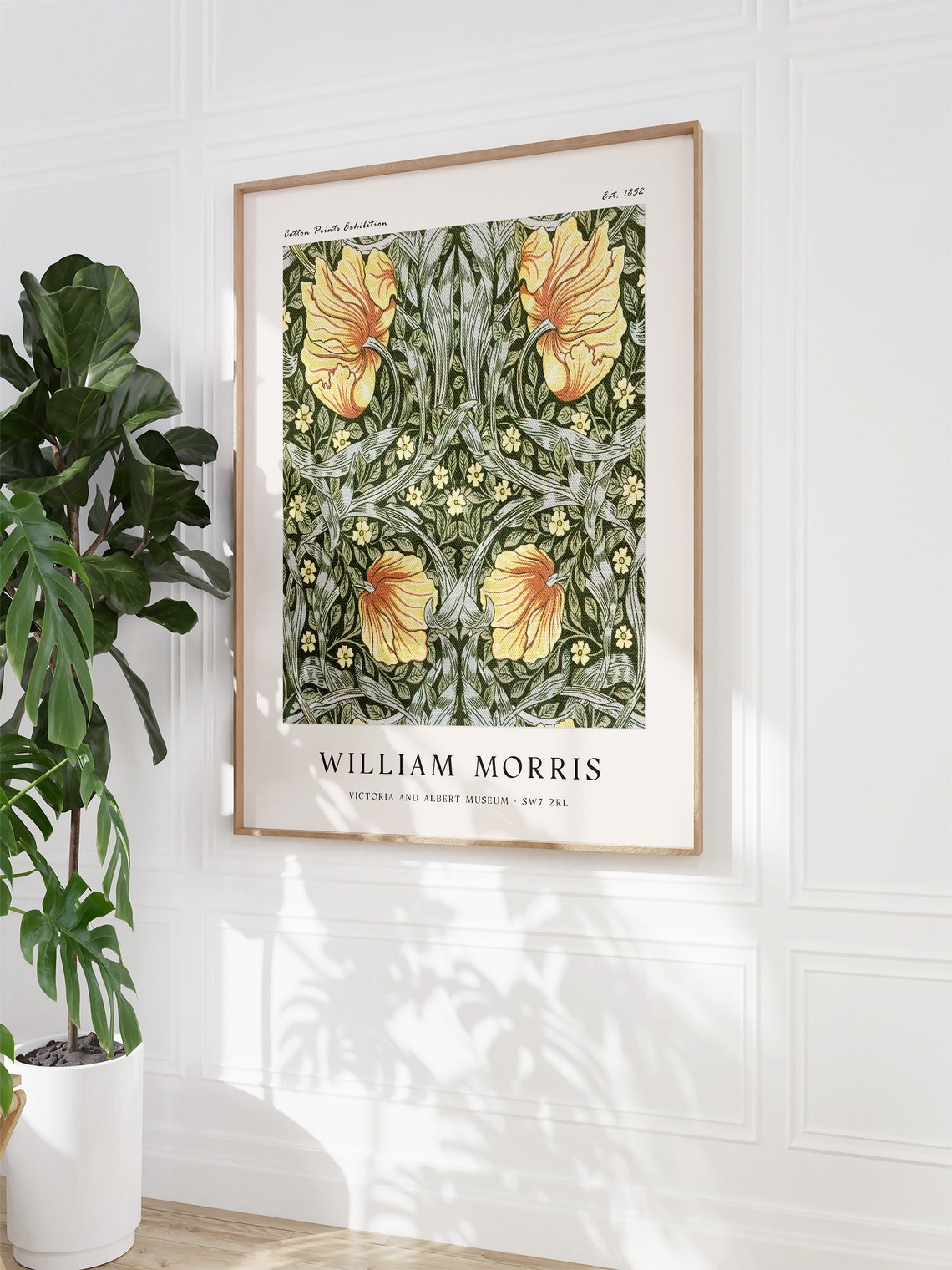 William Morris Yellow Poppy Botanical Pattern Exhibition Art Poster - Image 2