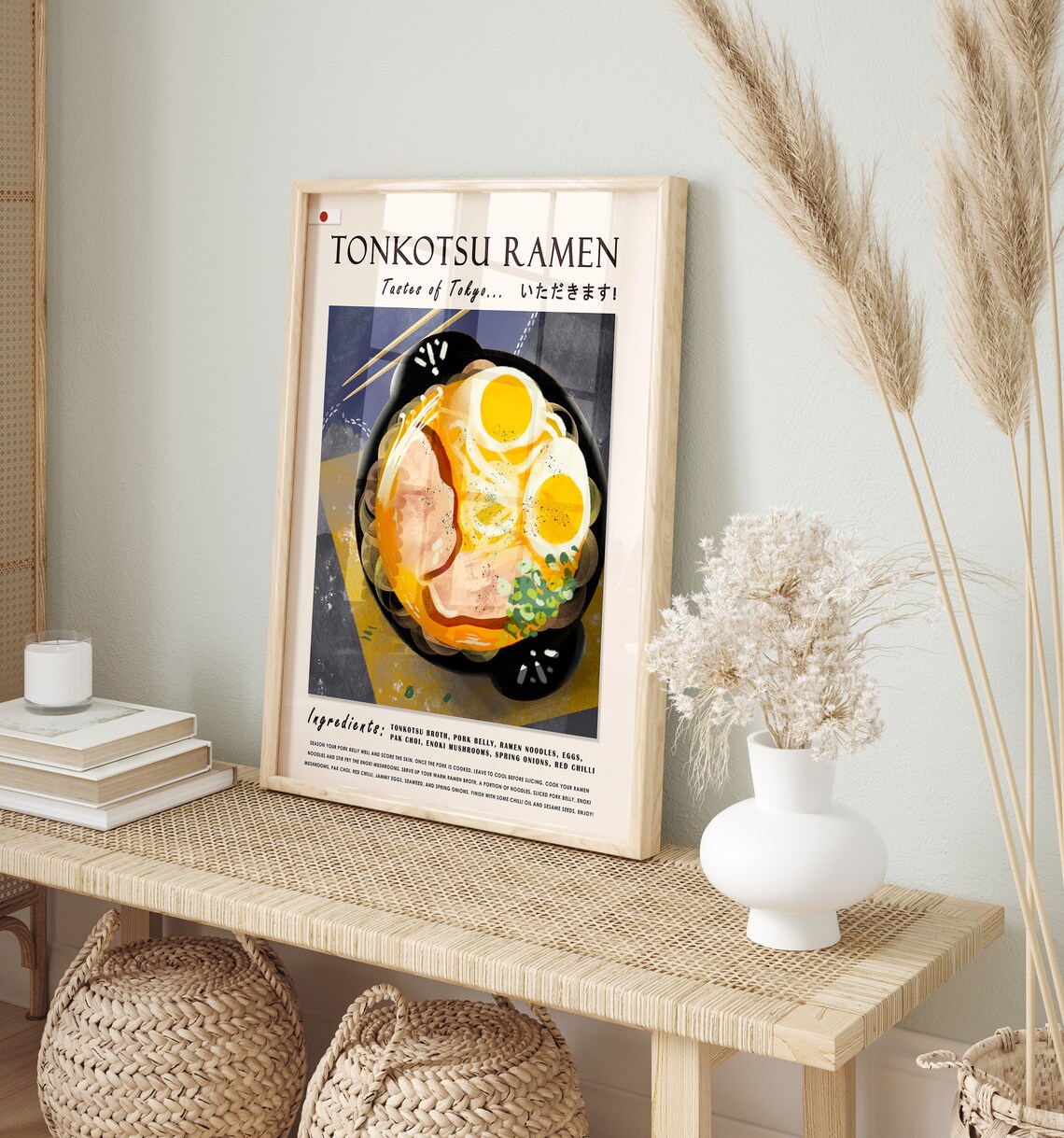 Japanese Ramen Noodles Art Print, Kitchen Decor - Image 2
