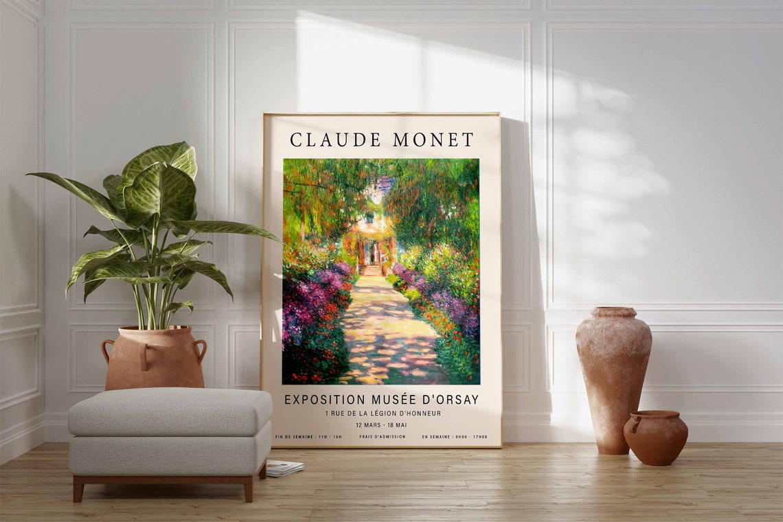 Claude Monet Garden Pathway Giverny Musee Dorsay Decor Poster - Image 2