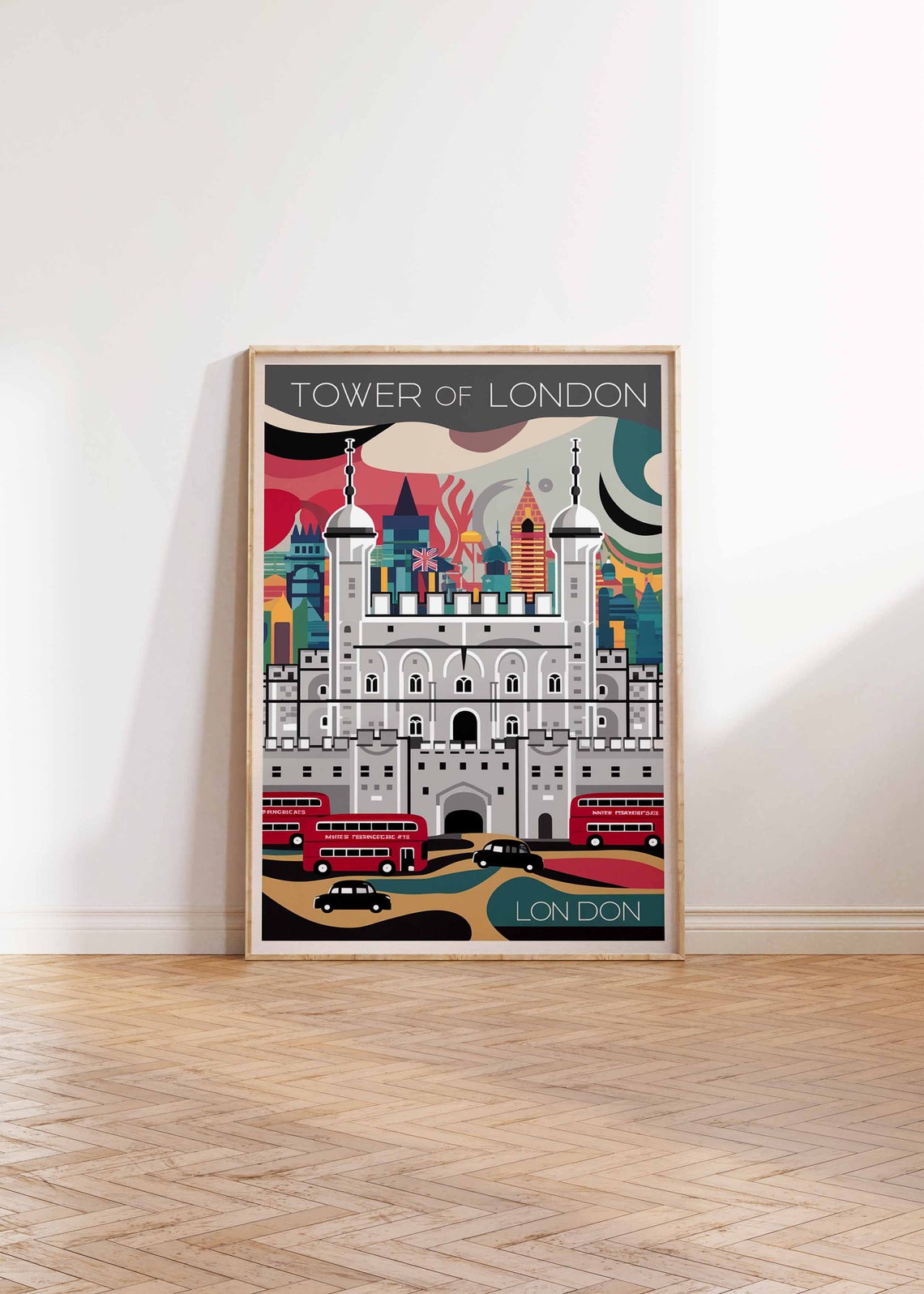 Tower Of London Poster London Print London Art London Poster London Travel Print William Morris Print Vintage Decor Retro Travel Art - Image 2