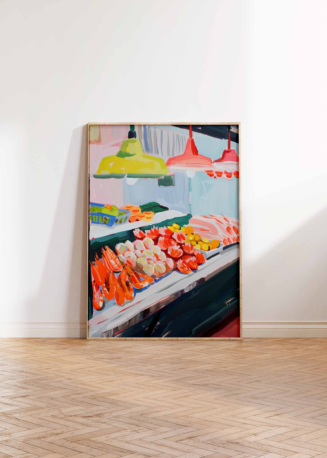 Asian Seafood Market Poster Seafood Print Food Poster Fish Market Print Kitchen Decor Asian Decor Oriental Art Print Seafood Art - Image 2
