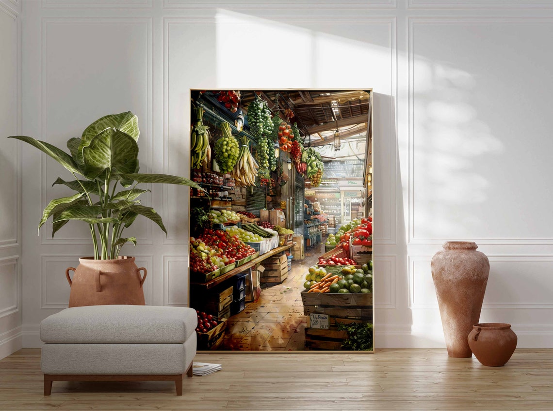 Fruit And Vegetable Market Poster Farmers Market Wall Art Food Print Kitchen Decor Rustic Food And Drink Art Food Poster Food Art - Image 3