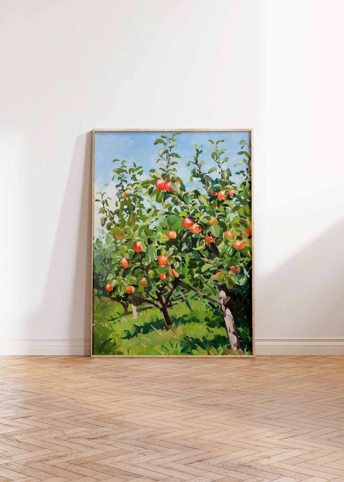 Apple Tree Heavy with Ripe Fruit Impressionist Orchard Poster - Image 2