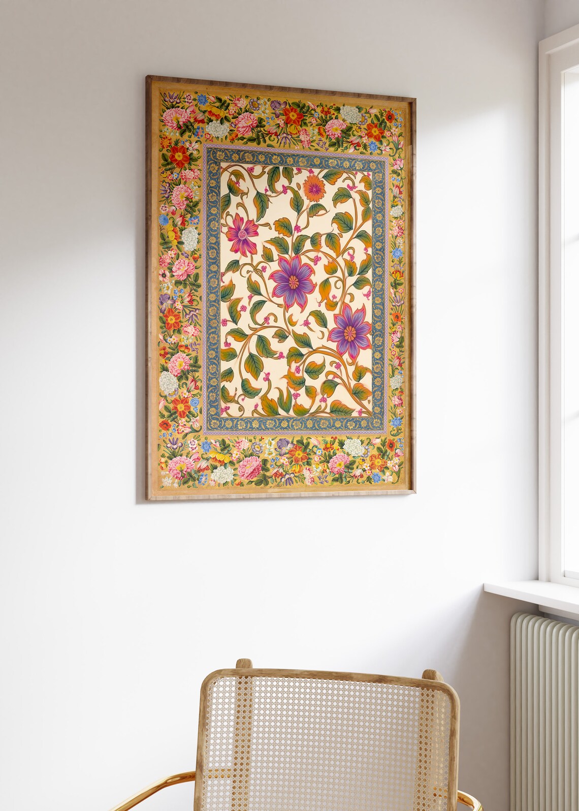 Indian Floral Pattern Traditional Decor Art Print - Image 3