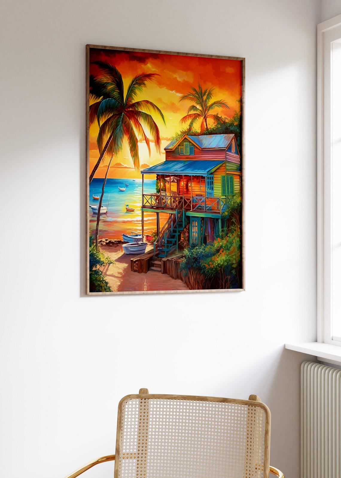 Caribbean Tropical Floral Decor Poster Print - Image 3