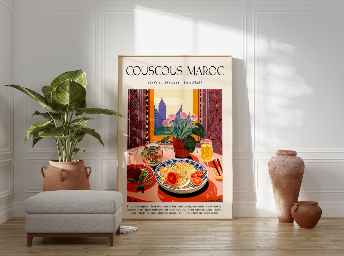 Couscous Maroc Moroccan Window Table Kitchen Art Poster Gift - Image 2