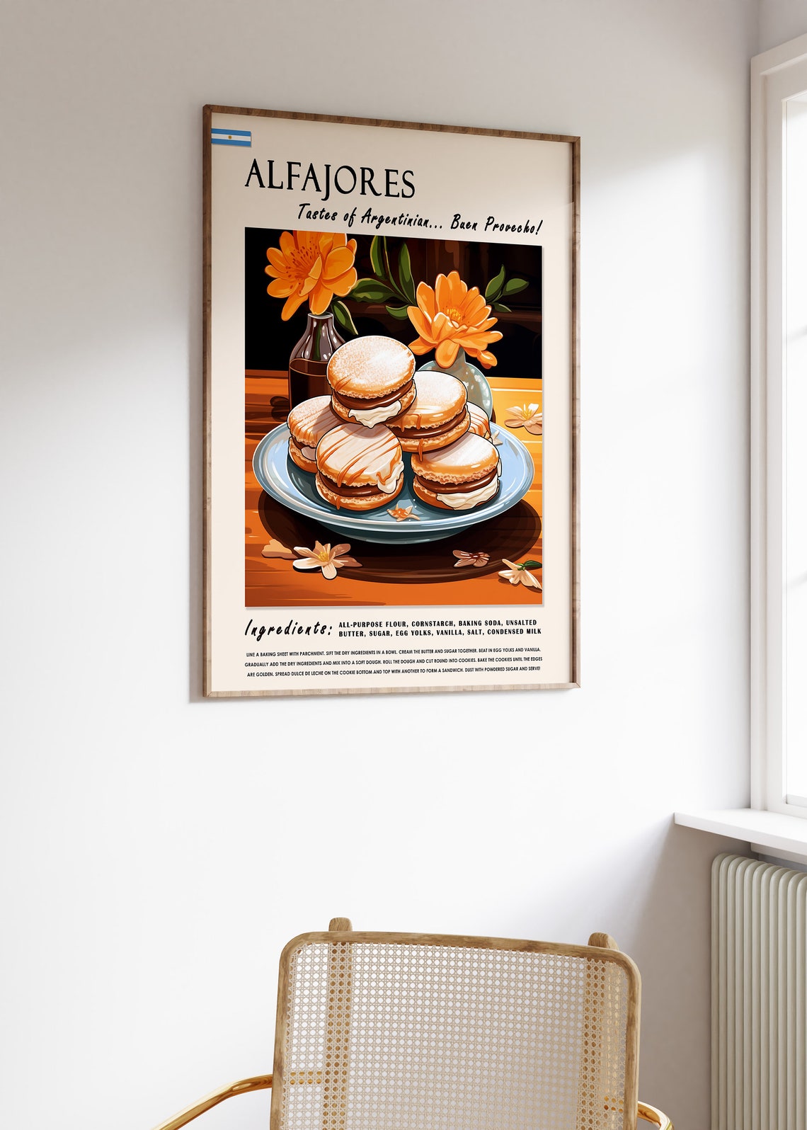 Alfajores Dessert Poster Argentina Food Print Argentine Poster Kitchen Print Kitchen Decor Food Art Food And Drink Poster Food Gift - Image 3