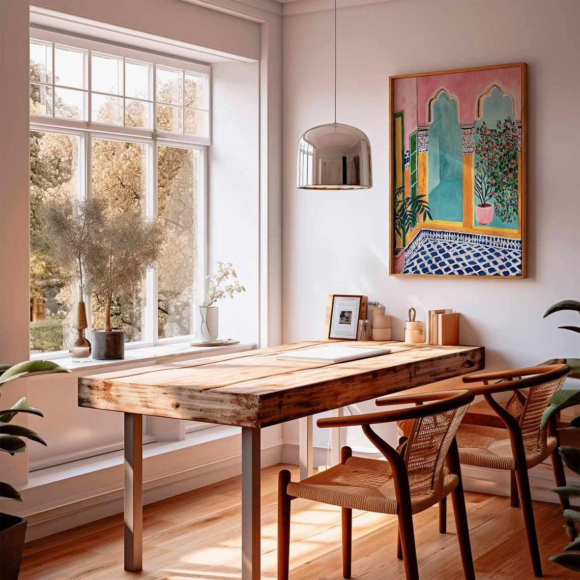 Colorful Moroccan Interior With Arches Bold Painterly Art Poster - Image 3