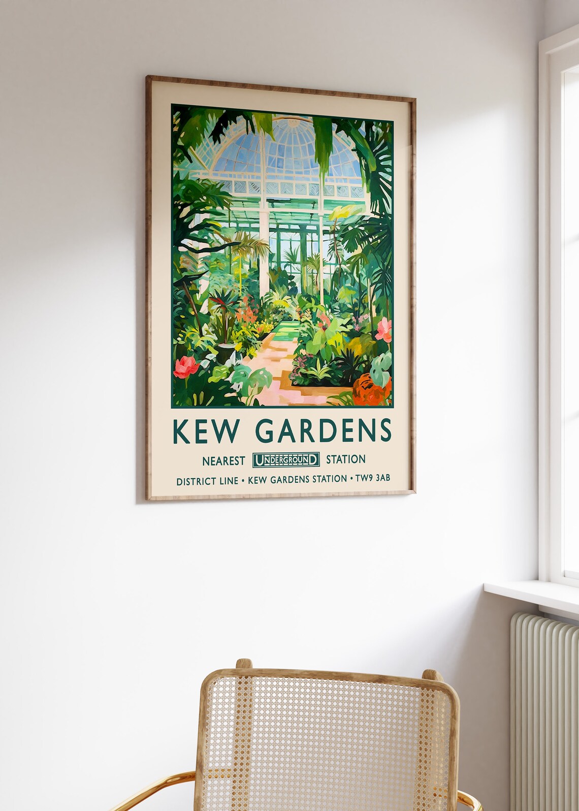 Kew Gardens London Glasshouse Botanical Garden Vintage Poster - Image 3