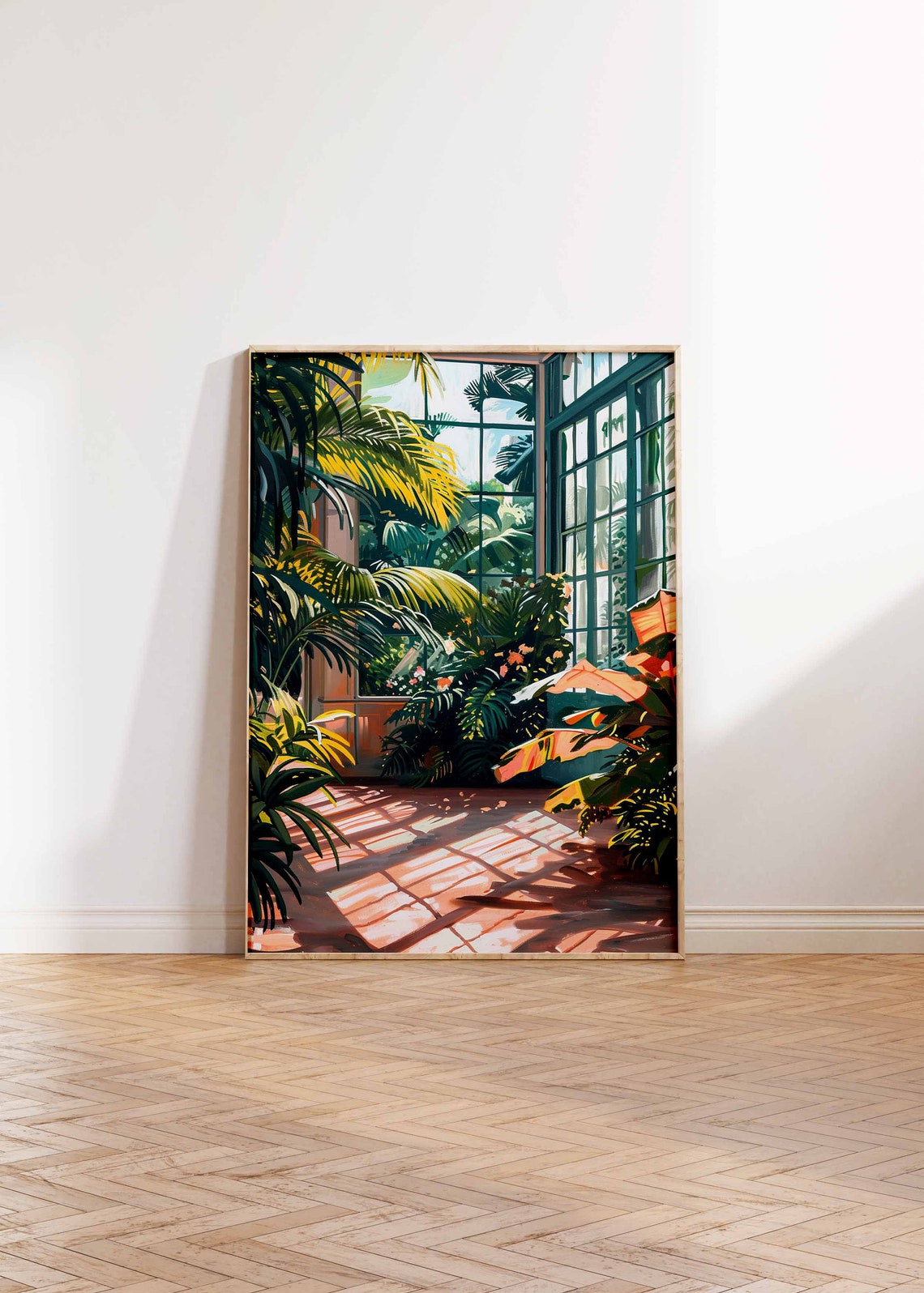 Tropical Greenhouse Conservatory Palm Sunlight Botanical Poster - Image 3