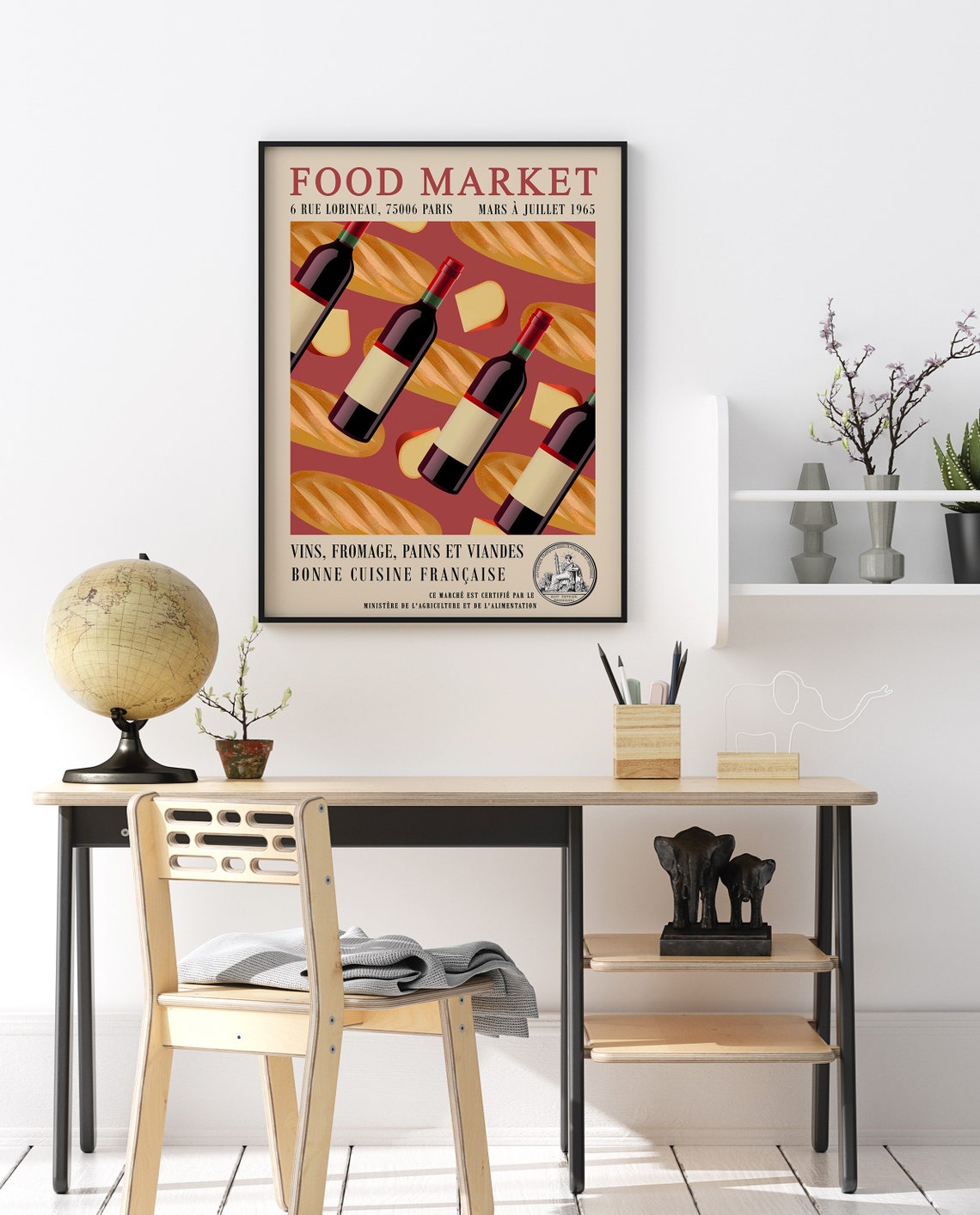 Food Market Paris France Poster Food Art Travel Print Food And Kitchen Wall Art Decor Gift Idea Wine Poster A1a2a3a4 - Image 2