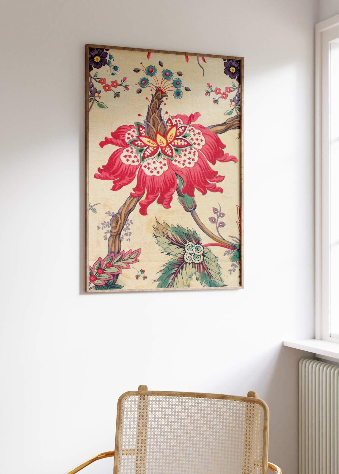 Indian Floral Exhibition Art Vintage Botanical Red Flower Poster - Image 2