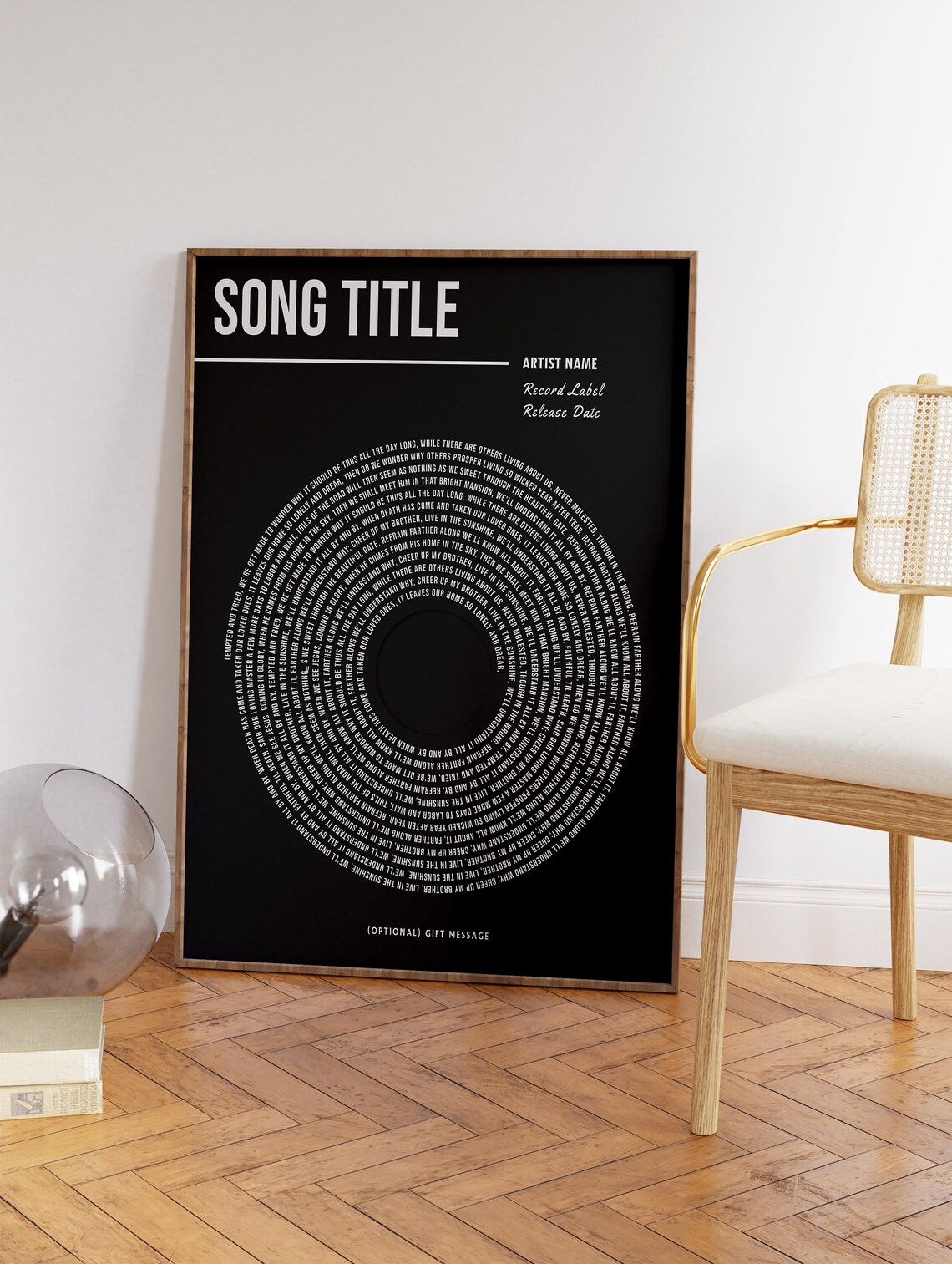 Custom Vinyl Lyrics Music Poster, Personalized Gift - Image 3