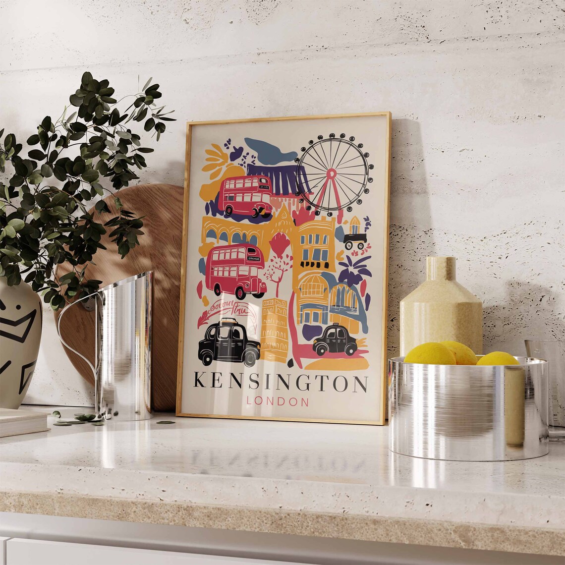 Kensington Poster London Print London Art London Poster London Travel Print William Morris Print Vintage Decor - Image 2