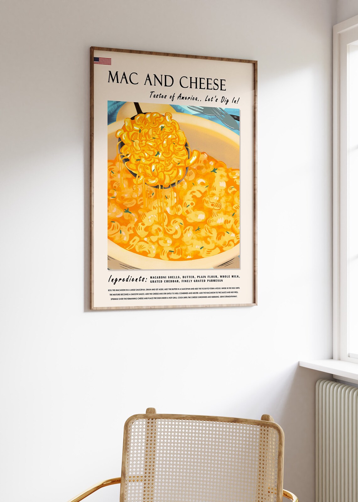 Mac And Cheese Retro Recipe Poster Print - Image 2