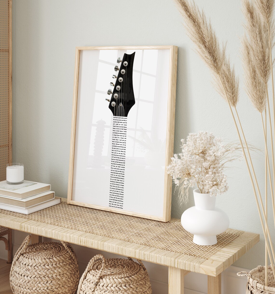 Custom Guitar Lyrics Print, Personalized Music Poster - Image 2