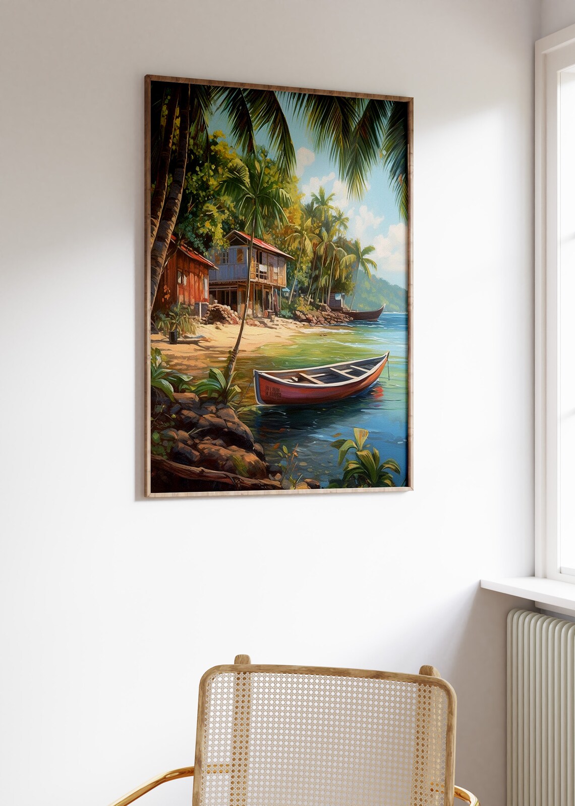 Caribbean Tropical Floral Travel Poster, Scenery Art Print - Image 3
