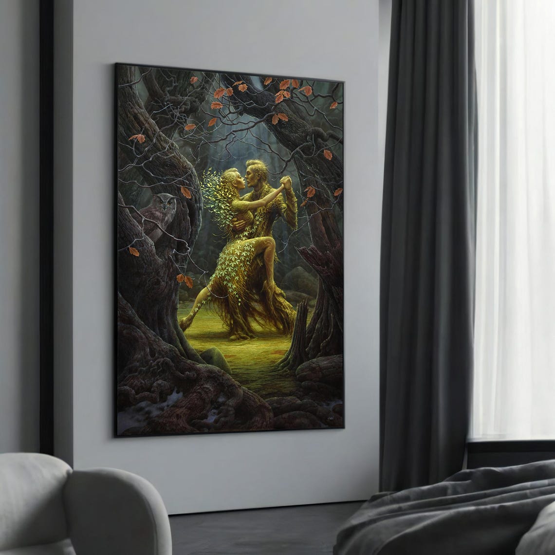 Enchanted Forest Dance Romantic Tree Spirits Fantasy Art Poster