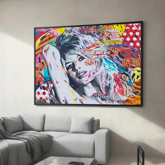 Brigitte Bardot Pop Art Collage Saint Tropez French Icon Poster