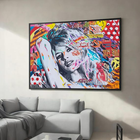 Pop Art Female Portrait Canvas Painting Bold And Colorful Graffitiinspired Wall For Modern Home Or Office Decoration