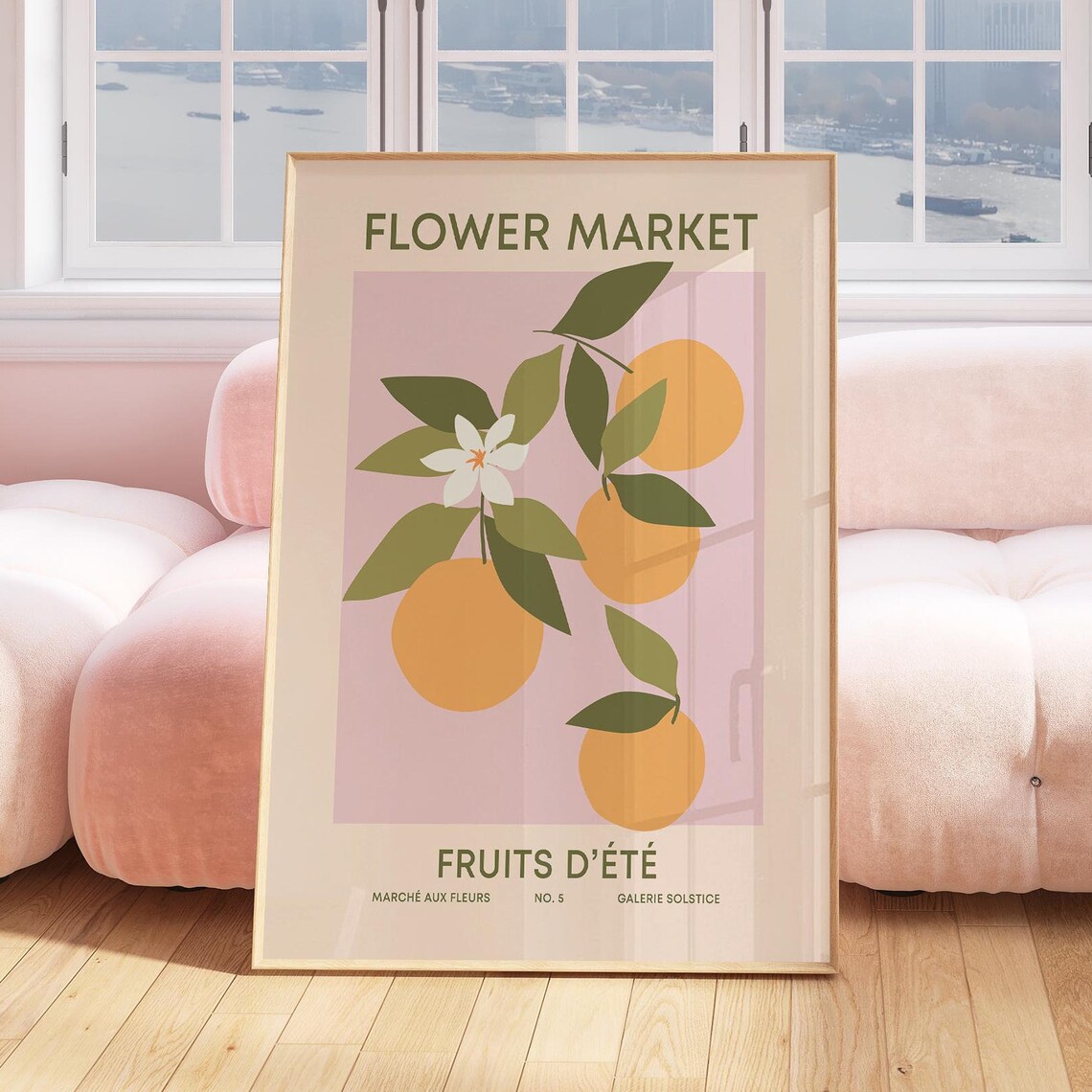 Flower Market Fruits Dete Orange Citrus French Kitchen Art Poster