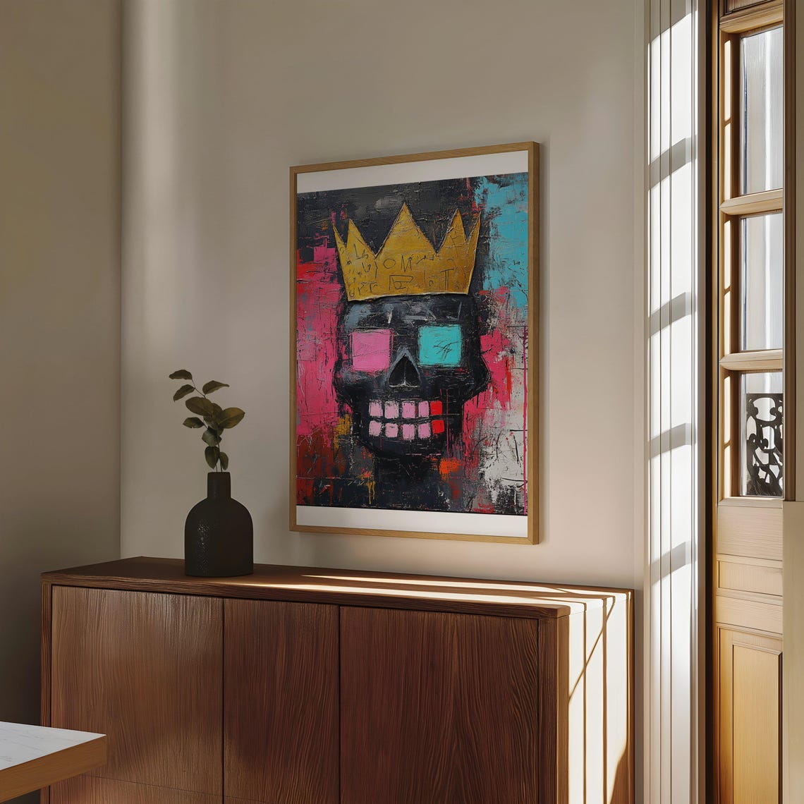 Crown Skull Poster Basquiat Style Colorful Graffiti Street Art Decor - Image 4