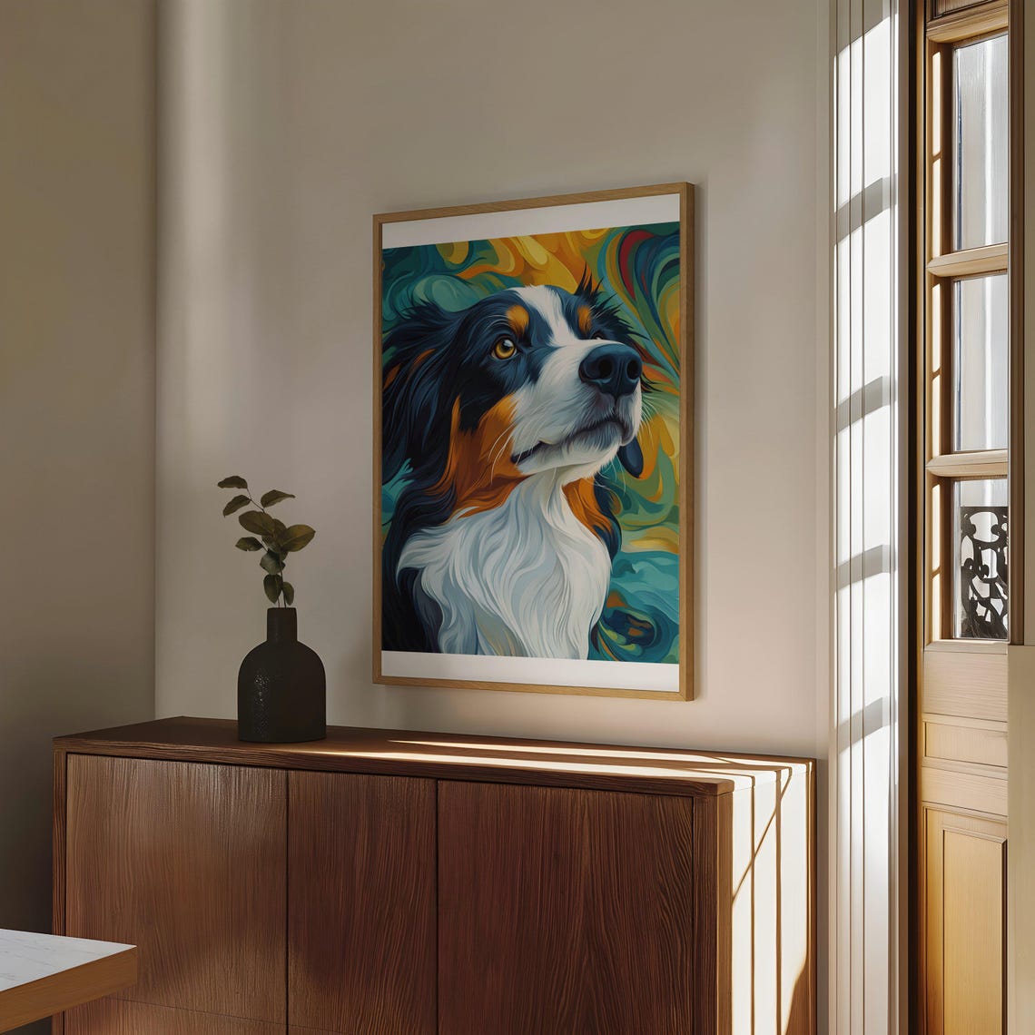 Bernese Mountain Dog Bold and Colorful Pop Art Portrait Art Poster - Image 4