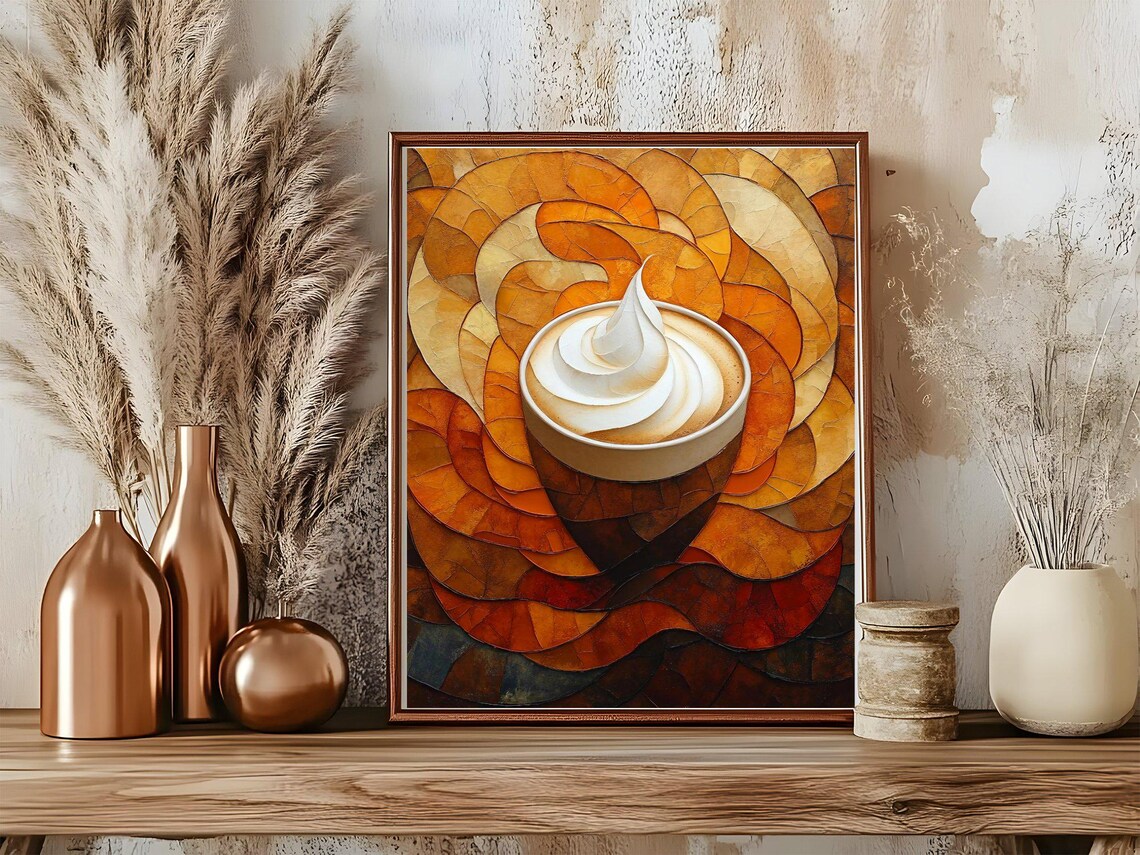 Coffee Art Print Latte Dcor Kitchen Wall Art Coffee Lover Gift Modern Wall Art Coffee Shop Dcor Barista Art Print Unframed - Image 5