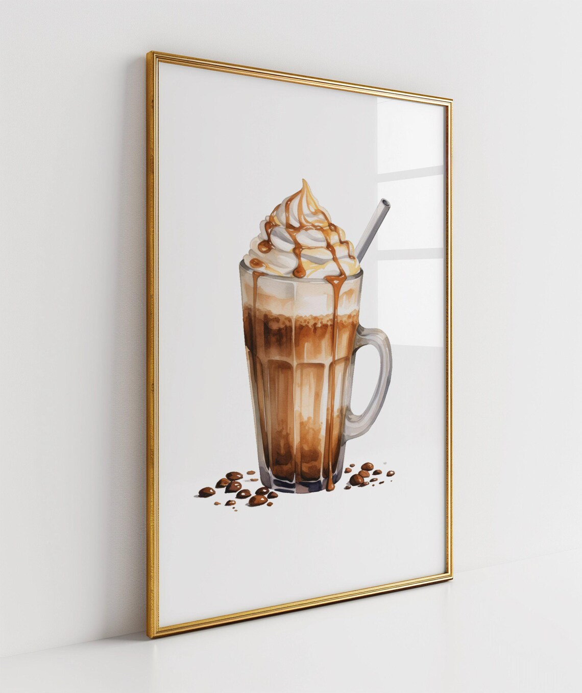 Iced Coffee Watercolour Wall Art Coffee Lover Dcor Kitchen Coffee Print Coffee Shop Dcor Caramel Latte Home Coffee Dcor Coffee Art - Image 3