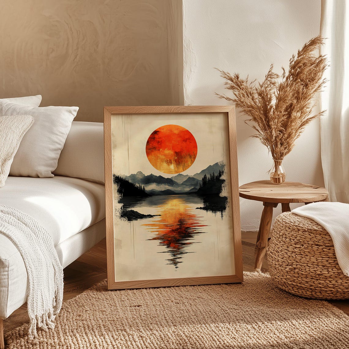 Sun And Mountains Wall Art Modern Landscape Prints Vibrant Sun Reflection Print Unique Wall Dcor For Living Room New Home Gift - Image 4