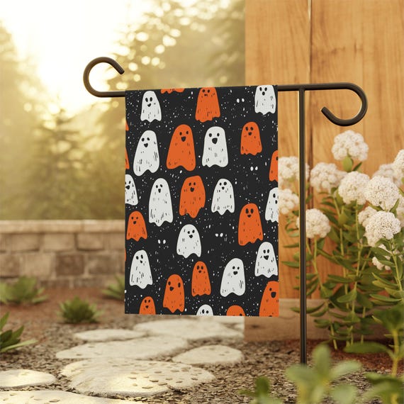 Spooky Halloween Garden Flag Playful House Banner Cute Yard For Festive Decor