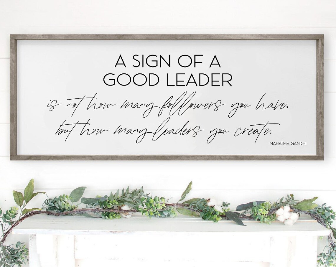 Mahatma Gandhi Leadership Quote, Office Wall Art Print
