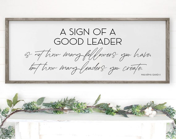 Mahatma Gandhi Leadership Quote, Office Wall Art Print