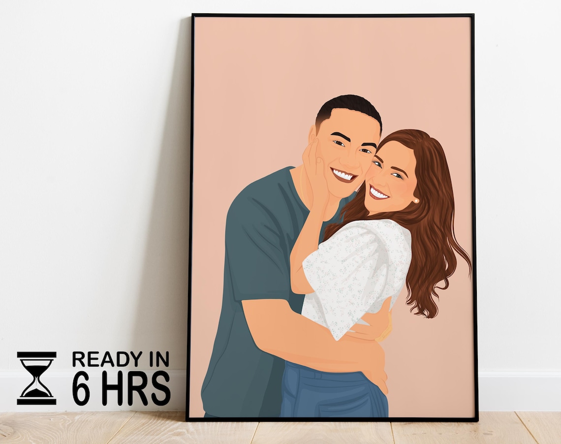 Faceless Portrait Custom Illustration, Personalised Art Print