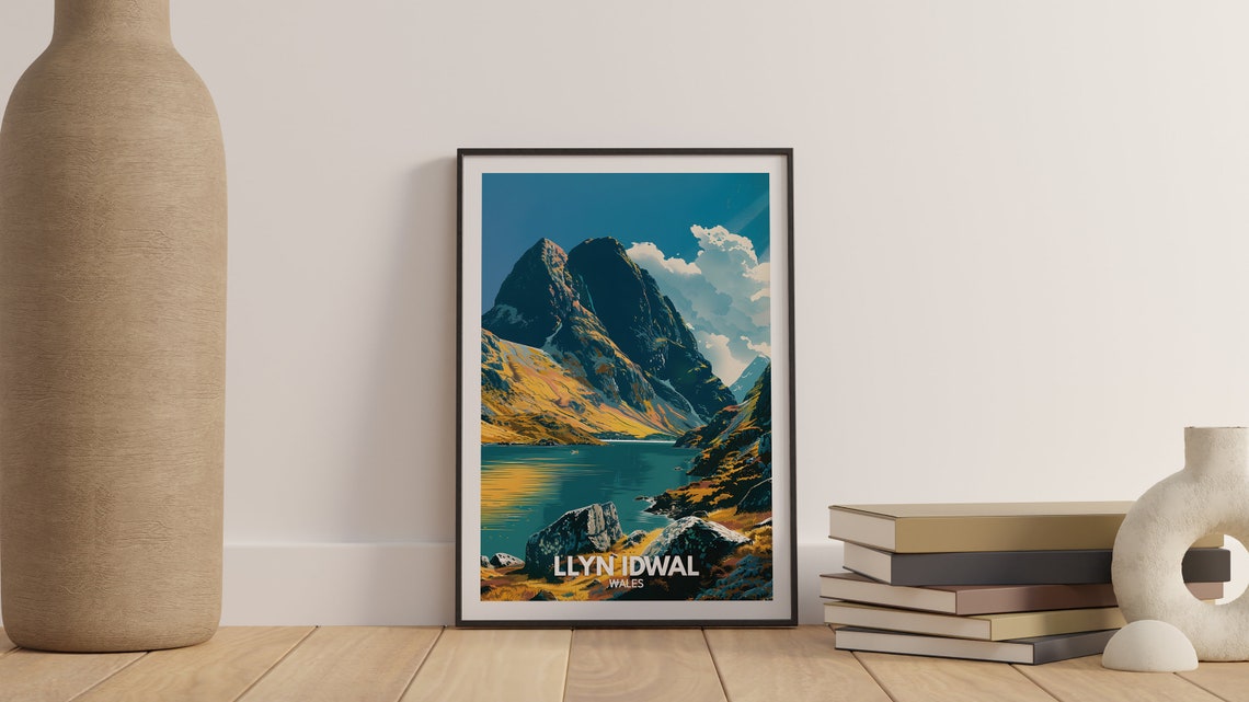 Lake Llyn Idwal Print Lake Llyn Idwal Poster Wales Lake Travel Poster Lake Wall Art Decor United Kingdom Lake Art Wales Nature Poster - Image 3