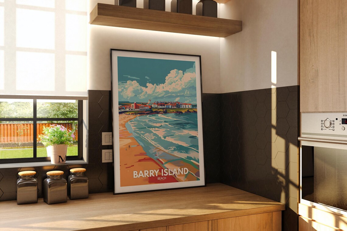 Barry Island Beach Wales Seaside Town Golden Sand Travel Poster - Image 3