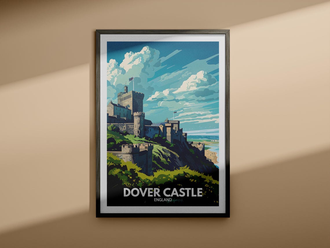 Dover Castle England Travel Poster Clifftop Fortress Coastal View - Image 4