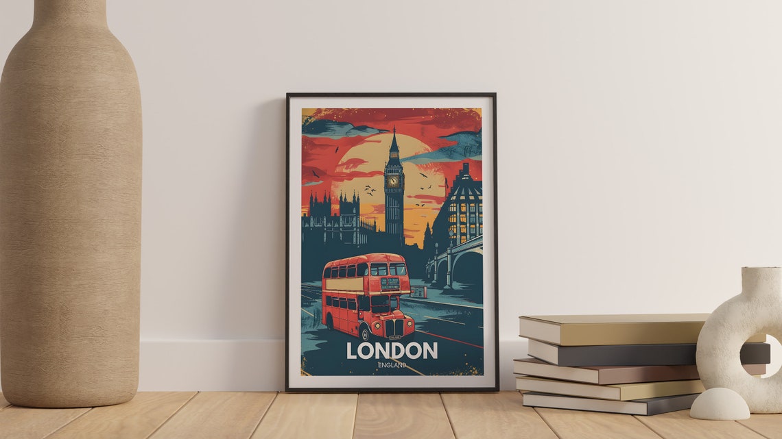 London Print London Travel Poster Uk Wall Art England Wall Art Decor Big Ben Poster United Kingdom Print England City Art - Image 2