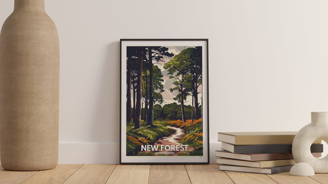 New Forest National Park Pine Woodland Trail Nature Travel Poster - Image 3