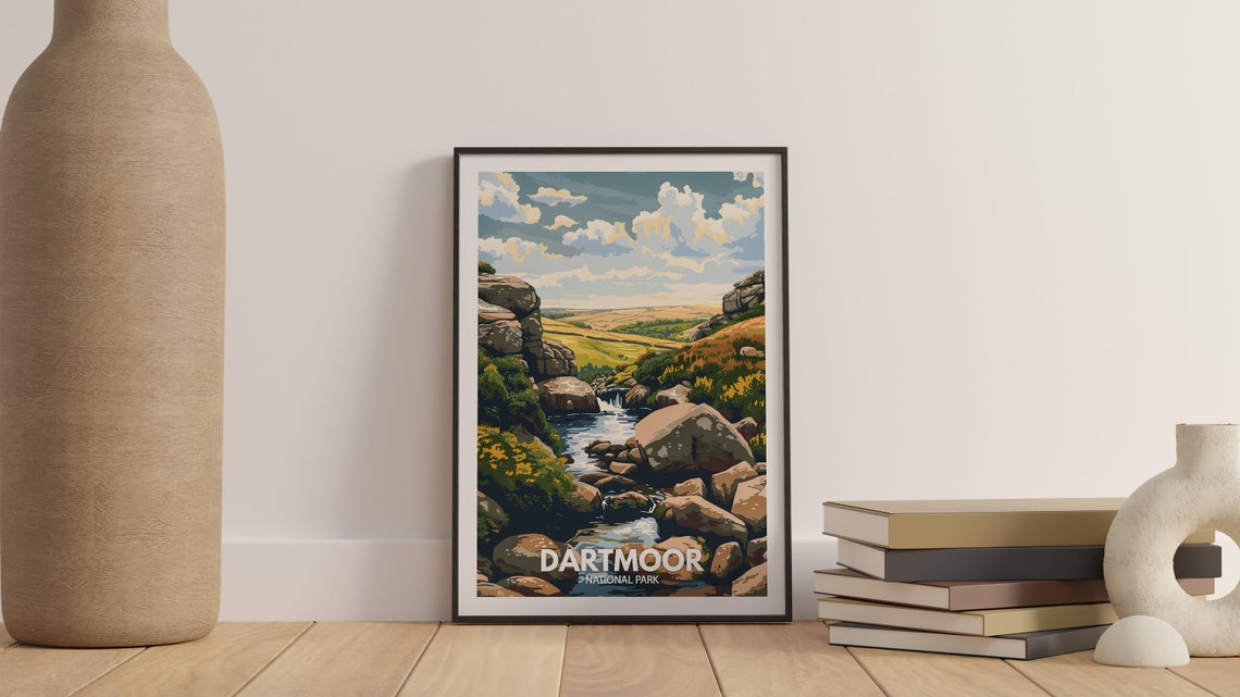 Dartmoor National Park Travel Poster Dartmoor Print England National Park Wall Art United Kingdom Nature Print British National Parks - Image 3