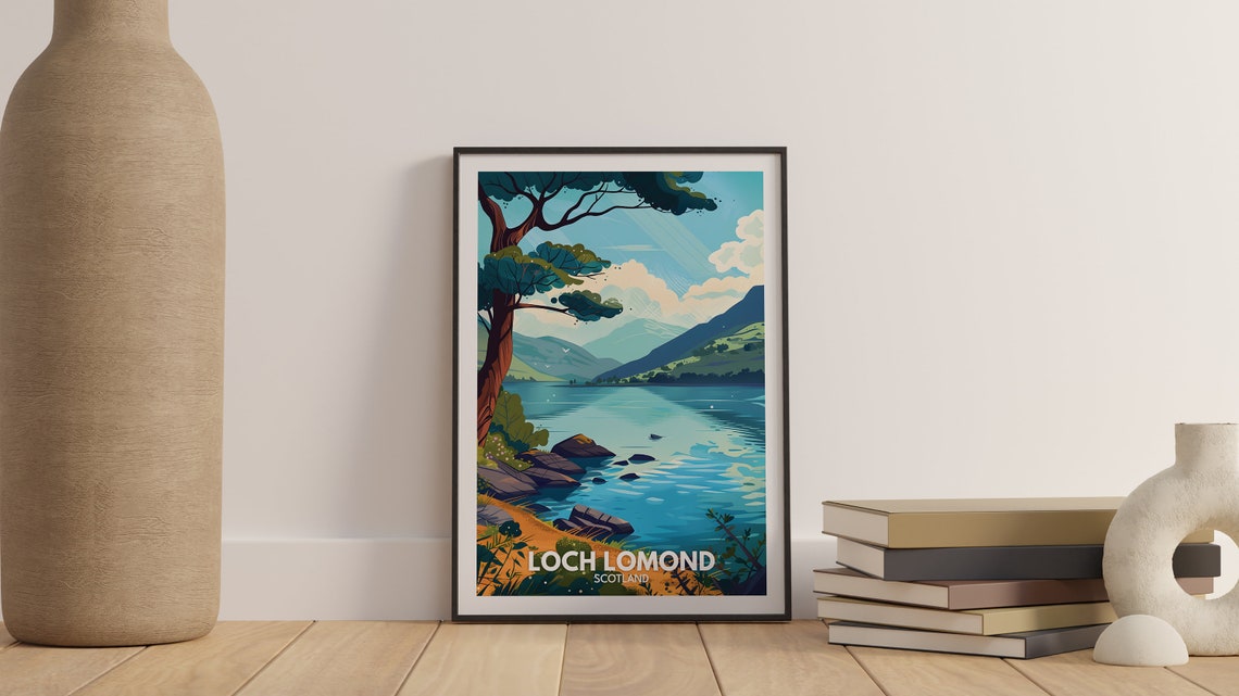 Loch Lomond Print Loch Lomond Poster Scotland Lake Travel Poster Lake Wall Art Decor United Kingdom Lake Art Scotland Nature Poster - Image 3