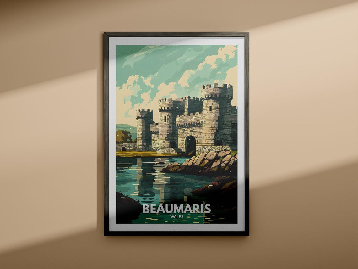 Beaumaris Print Beaumaris Poster Uk Wall Art Wales Wall Art Decor Uk Travel Poster United Kingdom Print Wales City Art - Image 4