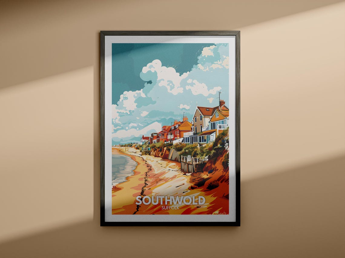 Southwold Suffolk Beachfront Colorful Houses Seaside Town Poster - Image 4